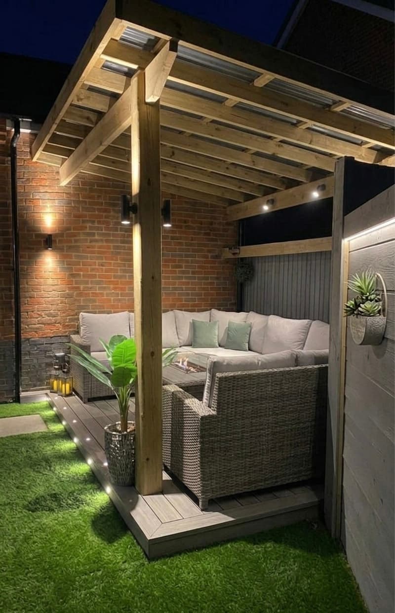 Aménagement terrasse avec pergola à Meyzieu — Avant/Après - Image 1